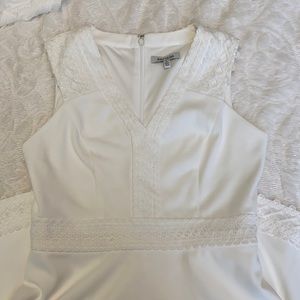 Kensie | Lace Trim Sleeveless Dress white | Size:6